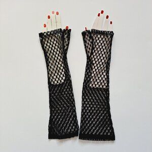 Chantal Thomass Women's Fingerless Black Transparent Gloves